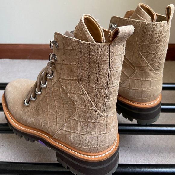 MARC FISHER WOmen Izzie 2 Leather Combat Hiking Boots - NEW NWOB - Picture 4 of 8